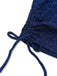 Detail shot of the adjustable side drawstring and functional tie on the ruched tankini top.