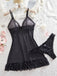 Nuisette babydoll en résille transparente à pois et ourlet volanté années 1950 - 3