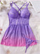 [Grande Taille] Nuisette babydoll violette en tulle dégradé à dentelle et nœud Années 1940 - 4