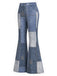 [Prévente] Pantalon évasé bleu imprimé denim à empiècements étoilés années 1970 - 3