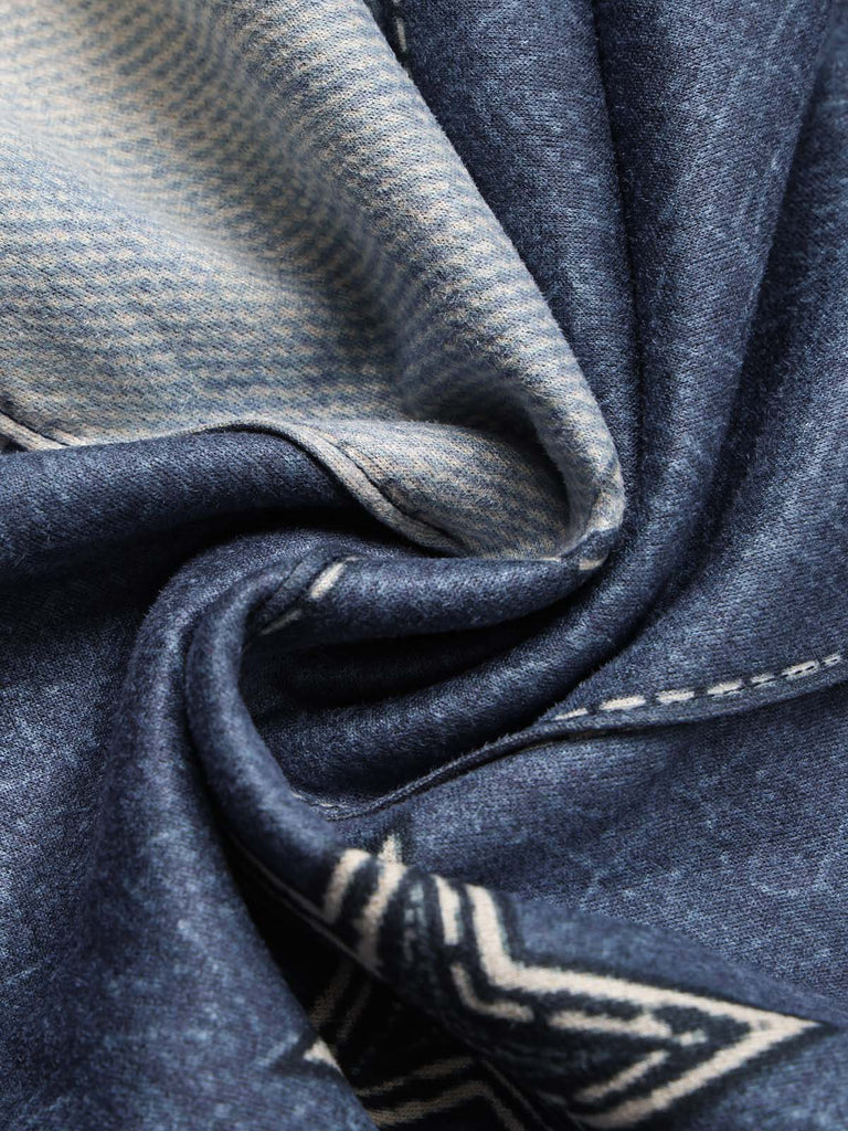 [Prévente] Pantalon évasé bleu imprimé denim à empiècements étoilés années 1970 - 7