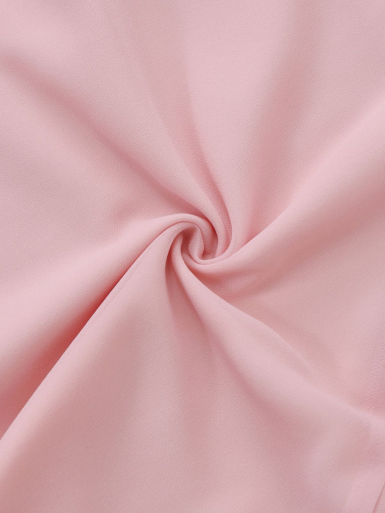 Macro view of the soft, slightly translucent pink chiffon fabric texture, highlighting its high-quality feel.