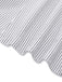 Macro shot of the pinstripe fabric showing the fine grey and white lines.