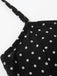 Noir à Pois Halter Dos Nu Maillot de Bain à Jupe Années 1950 8