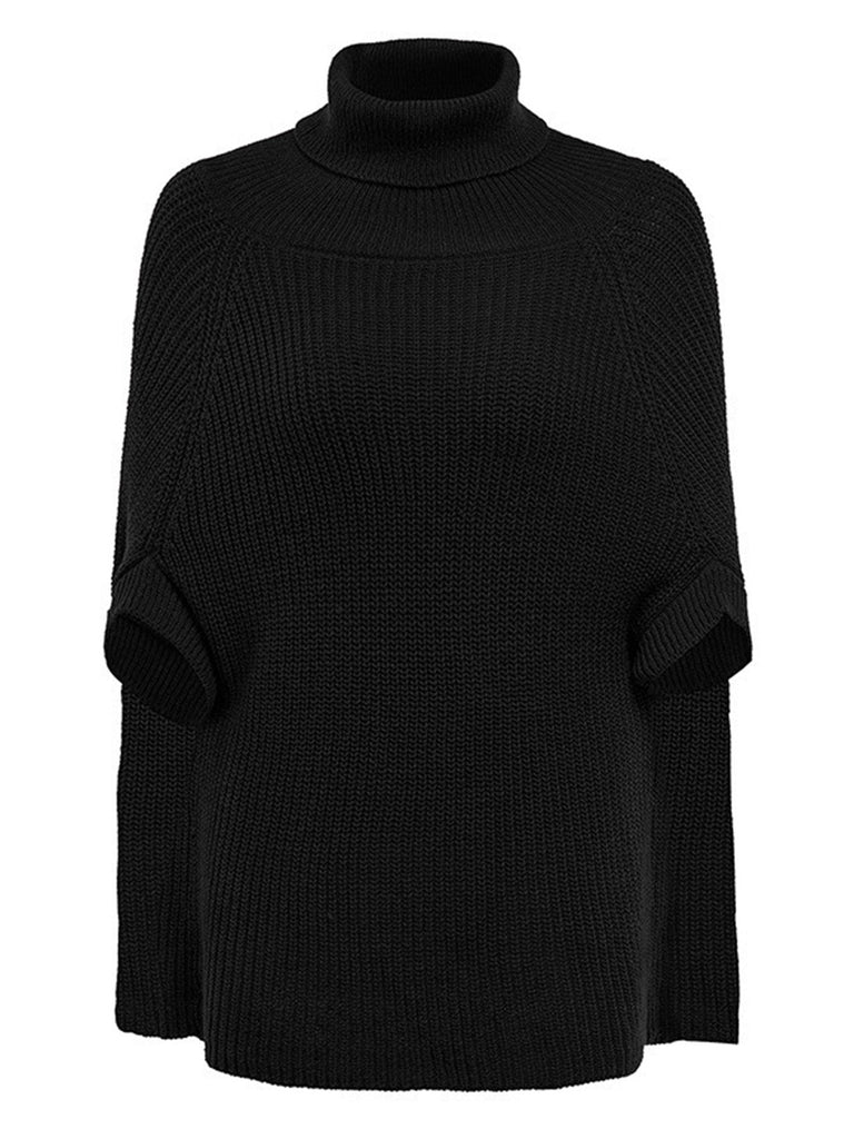 Pull en Maille à Col Roulé et Manches Superposées Style Cape Années 1950 - 6