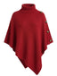 Pull Poncho Uni en Maille à Col Roulé Années 1950