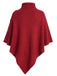 Pull Poncho Uni en Maille à Col Roulé Années 1950 - 2