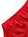 Close-up of a red fabric with ruffled edge on a white background