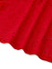 Red fabric with cutout pattern on a white background