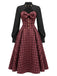 [Prévente] Robe à carreaux effet deux pièces, manches lanternes et découpes Années 1950 - 2