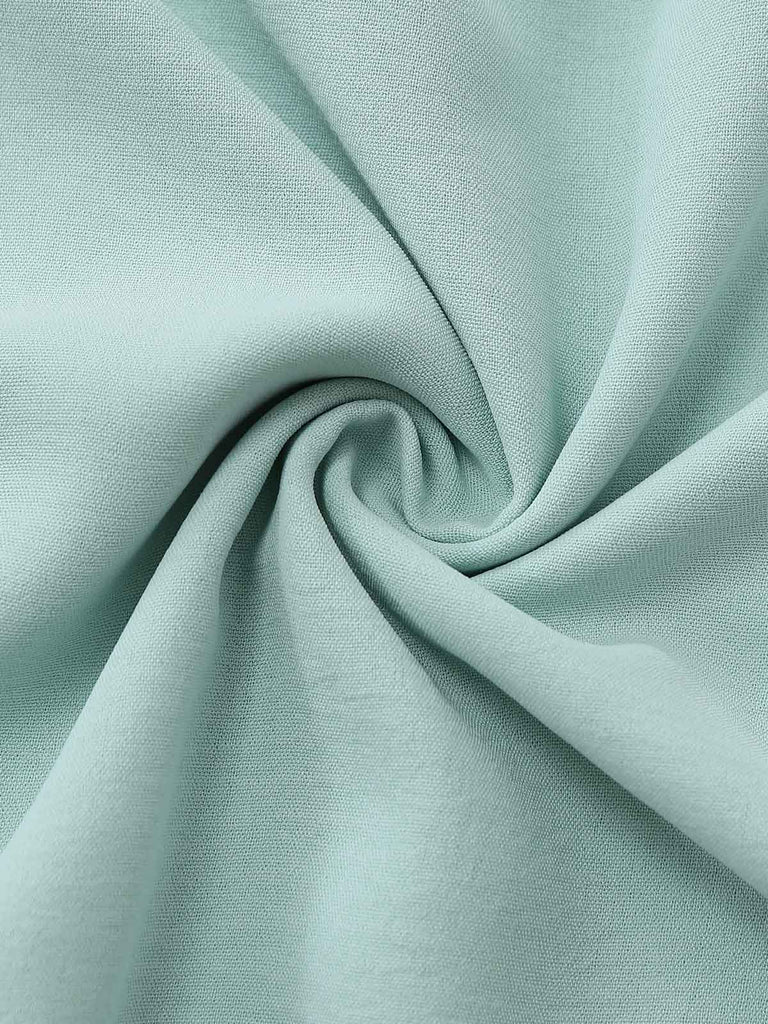 Robe à Décolleté Plongeant, Manches à Volants et Taille Haute Années 1970 - 7