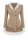 Robe blazer à col à revers en dentelle et ourlet volanté années 1960 - 6
