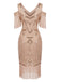 Robe Charleston à épaules dénudées, sequins et franges Années 1920 - 5