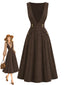 [Prévente] Robe Chasuble Marron à Boutons Décoratifs et Poches Années 1970