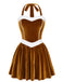 Robe de Noël en velours à renne, capuche et cape Années 1950 - 3