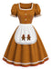 [Prévente] Robe de Noël marron clair bonhomme en pain d’épices avec tablier années 1950 - 2