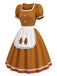 [Prévente] Robe de Noël marron clair bonhomme en pain d’épices avec tablier années 1950 - 3