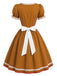 [Prévente] Robe de Noël marron clair bonhomme en pain d’épices avec tablier années 1950 - 4