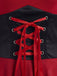 Robe de Noël rouge à col carré duveteux, manches évasées et ourlet asymétrique années 1950 - 5