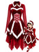 [Prévente] Robe de Noël rouge en velours à laçage et ourlet en pointes années 1950 - 1