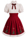 [Prévente] Robe de Noël rouge et blanche bouffante à bordure en fausse fourrure Années 1960 - 3