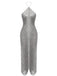 Robe de soirée longue dorée à franges, col dos-nu et fente au dos Années 1930 - 8