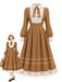[Prévente] Robe effet deux pièces à col à revers et galon ondulé contrastant années 1940 - 1