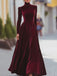 Robe en Velours à Col Roulé et Manches Longues Années 1940 - 3