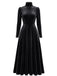 Robe en Velours à Col Roulé et Manches Longues Années 1940 - 4
