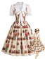 [Prévente] Robe Évasée à Imprimé Casse-Noisette de Noël et Col Festonné Années 1950