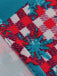 Robe évasée imprimé chaussettes de Noël à encolure festonnée années 1950 - 7