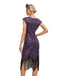 Robe Gatsby à Paillettes, Franges et Manches Courtes Années 1920 - 11