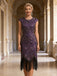 Robe Gatsby à Paillettes, Franges et Manches Courtes Années 1920 - 8