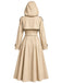 [Prévente] Robe Kaki à Effet Deux Pièces, Capuche et Ceinture à Nœud Années 1950 - 3