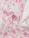 Robe longue rose à fleurs, volants étagés, bretelles nouées et dos nu années 1970 - 5