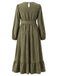 [Grande Taille] Robe midi vert olive à manches lanternes Années 1950 - 3