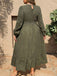 [Grande Taille] Robe midi vert olive à manches lanternes Années 1950 - 5