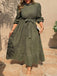[Grande Taille] Robe midi vert olive à manches lanternes Années 1950 - 7