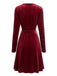 Robe scintillante en velours à col V, manches longues et ceinture Années 1950 - 5