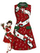 [Prévente] Robe trapèze sans manches à imprimé de Noël et nœud Années 1960 - 1