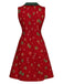 [Prévente] Robe trapèze sans manches à imprimé de Noël et nœud Années 1960 - 3