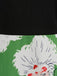 Robe verte de Noël à motif Père Noël et col V festonné Années 1950 - 5