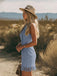 Robe western en suédine à col V zippé, clous et franges années 1970 - 5