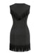 Robe western en suédine à col V zippé, clous et franges années 1970 - 8