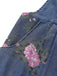 Salopette en denim bleu à fleurs et jambes larges années 1940 - 4