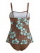 Multicolore Bohème Strap Ensemble Tankini Années 1970 3