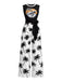 Combinaison surfeur squelette palmier noir et blanc années 1970