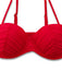 Red bikini top on a white background