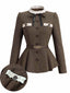 [Prévente] Veste blazer montant motif chevrons détails volants et ceinture années 1940