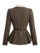 [Prévente] Veste blazer à chevrons, col montant, volants et ceinture années 1940 - 4
